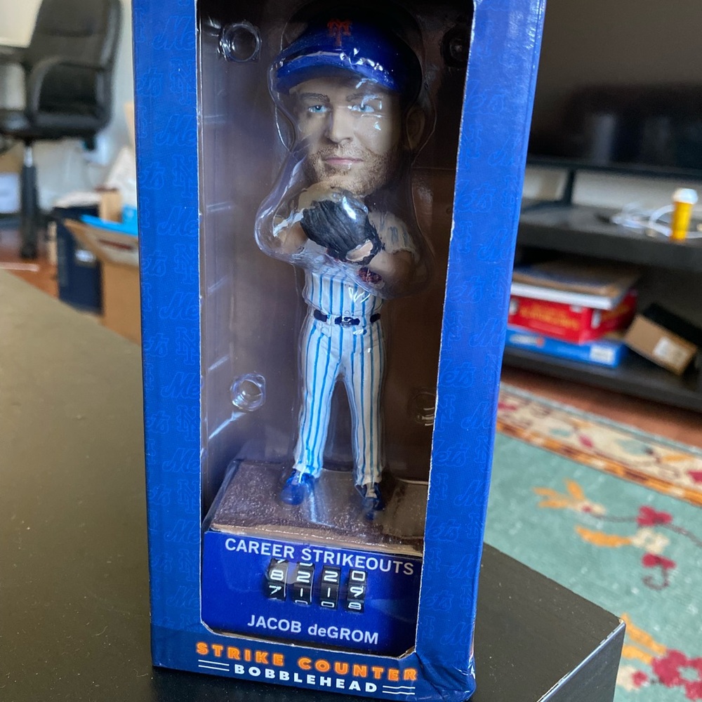 Jacob DeGrom strikeout counter bobblehead.1/2 in the collection.brand new in box